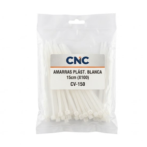 AMARRAS PLÁST. BLANCA CNC 15cm (X100) CV-150