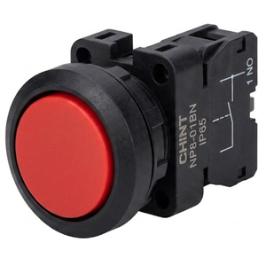 PULSADOR ROJO 22MM 1NO IP65 NP8-01BN CHINT
