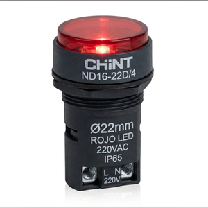 LUZ PILOTO LED 22MM ROJO PLAST. 220VAC ND16-22D/4CHINT