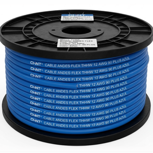 CABLE ANDES FLEX THHW 12 AWG 90 PLUS AZUL