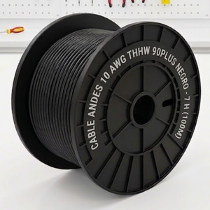 CABLE ANDES 10 AWG THHW 90PLUS NEGRO - 7 H (100M