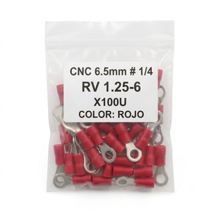 TERMINALES OJO ROJO CNC 6.5mm # 1/4 (X100U)